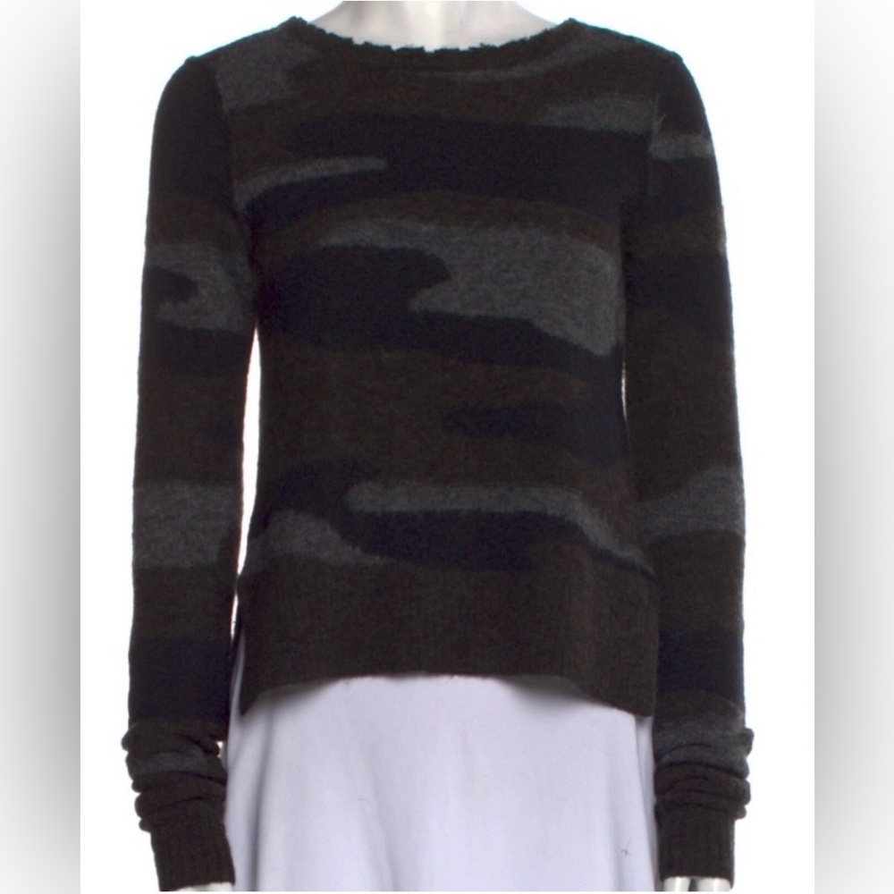 Isabel Marant Etoile Camo Knit Alpaca Italian Yarn Wool Sweater, Size 40/US M